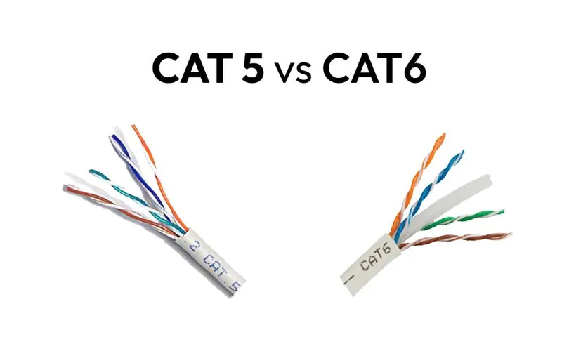 مقایسه کابل CAT5 و CAT6